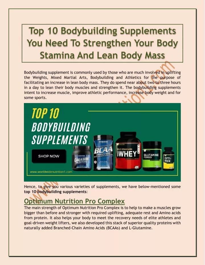 bodybuilding supplement is commonly used by those