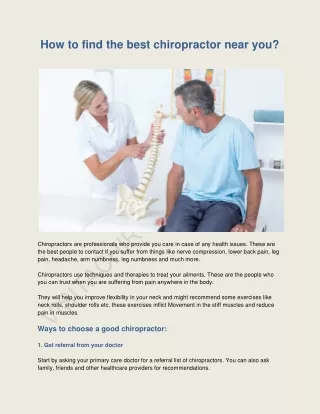 How to find the best chiropractor near you?