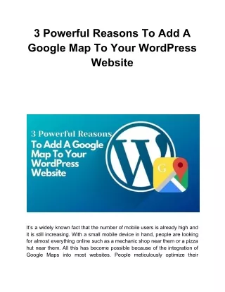 3 Powerful Reasons To Add A Google Map To Your WordPress Website
