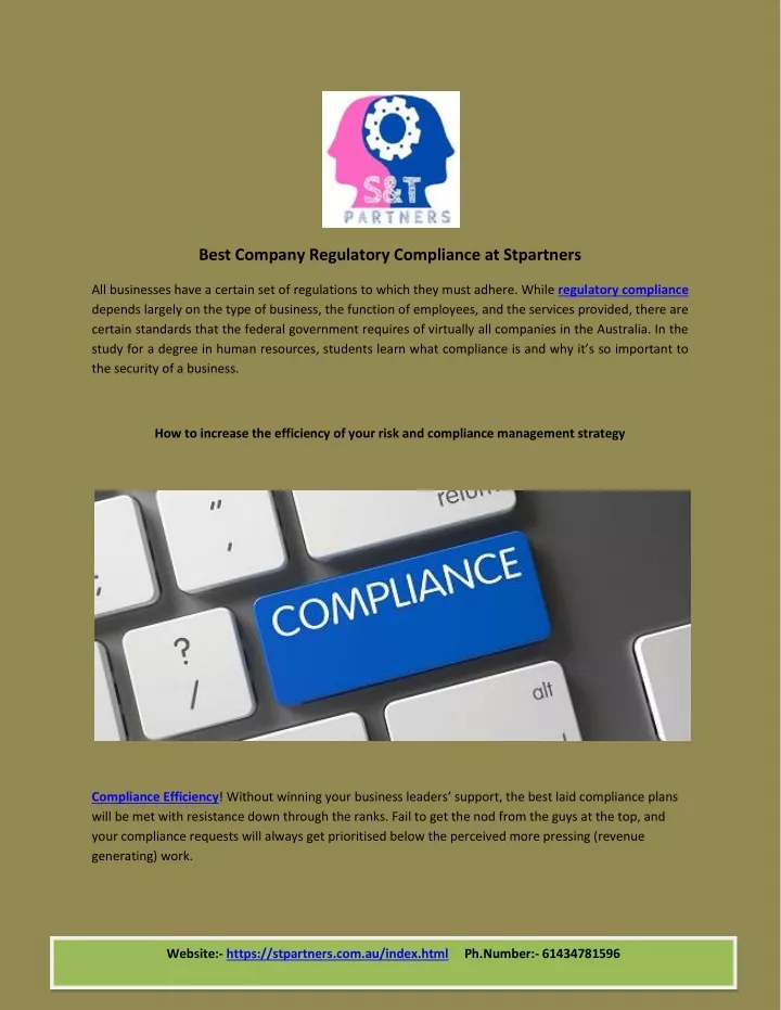 best company regulatory compliance at stpartners