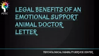 legal benefits of an emotional support animal doctor letter