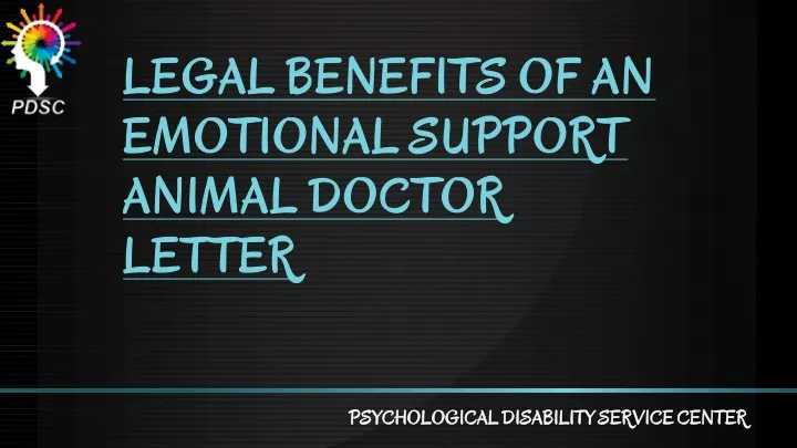 legal benefits of an emotional support animal doctor letter