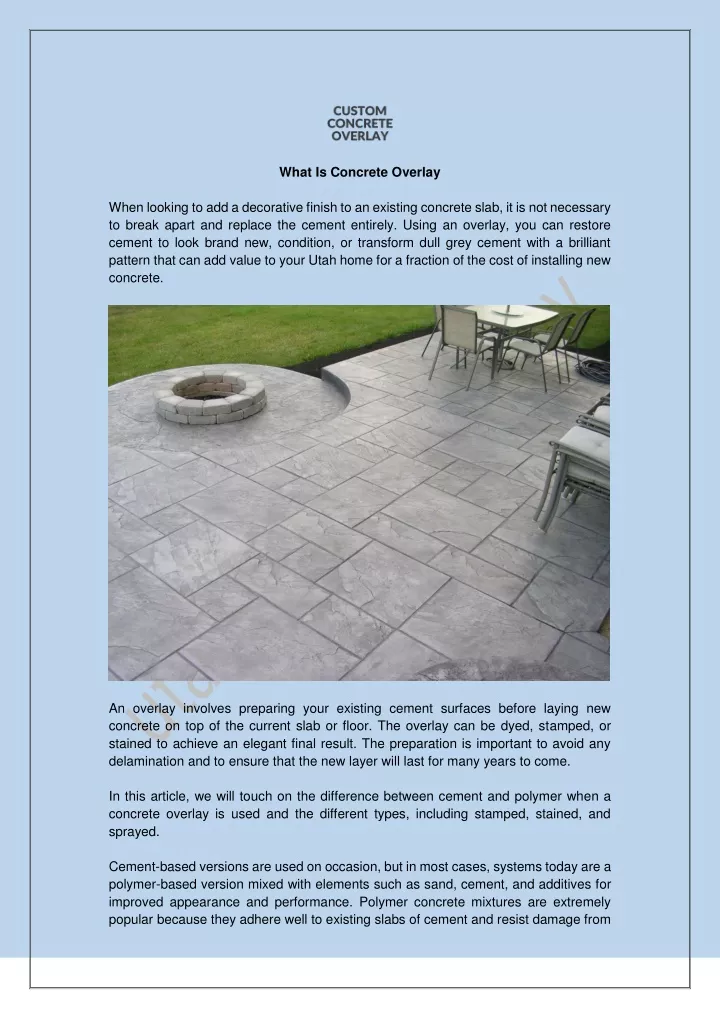 what is concrete overlay