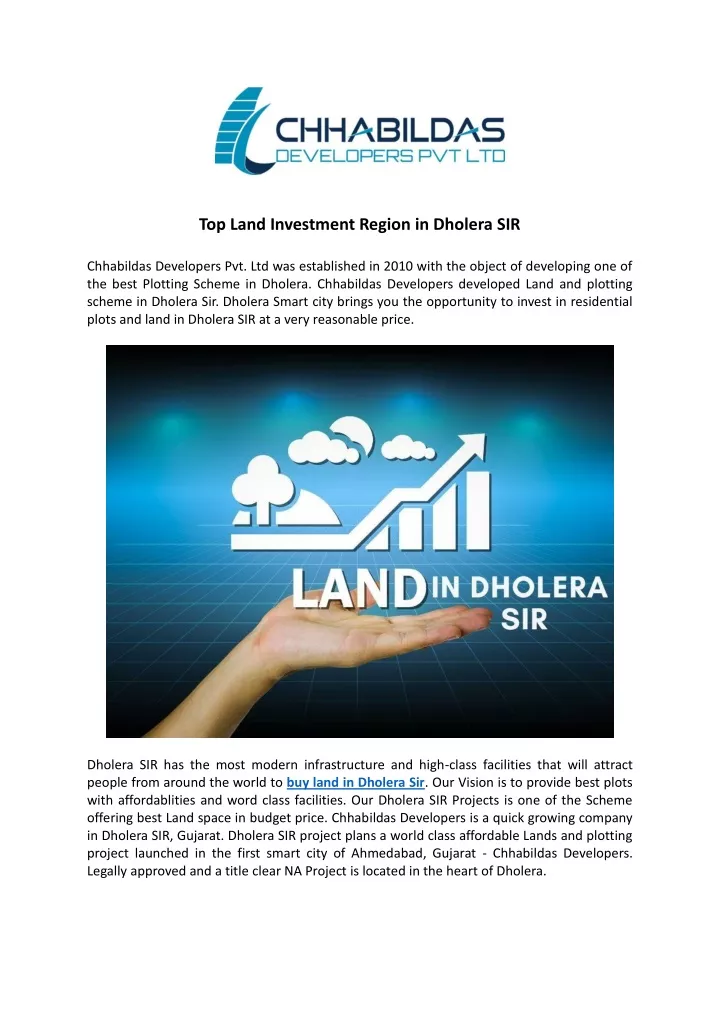 top land investment region in dholera