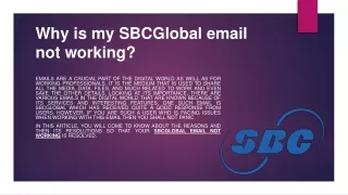 why is my sbcglobal email not working