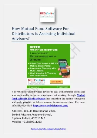 how mutual fund software for distributors
