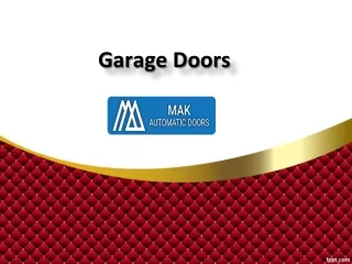 Garage Doors In UAE, Best Garage Doors In UAE - MAK Automatic Doors