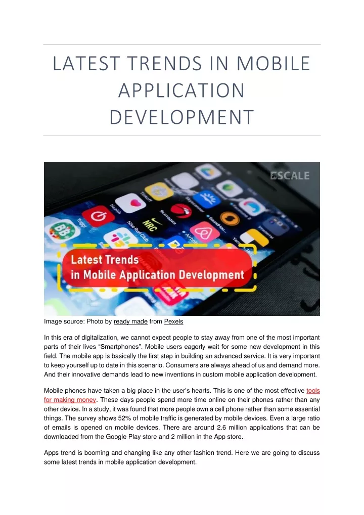 latest trends in mobile application development