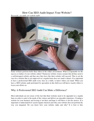 how can seo audit impact your website keywords
