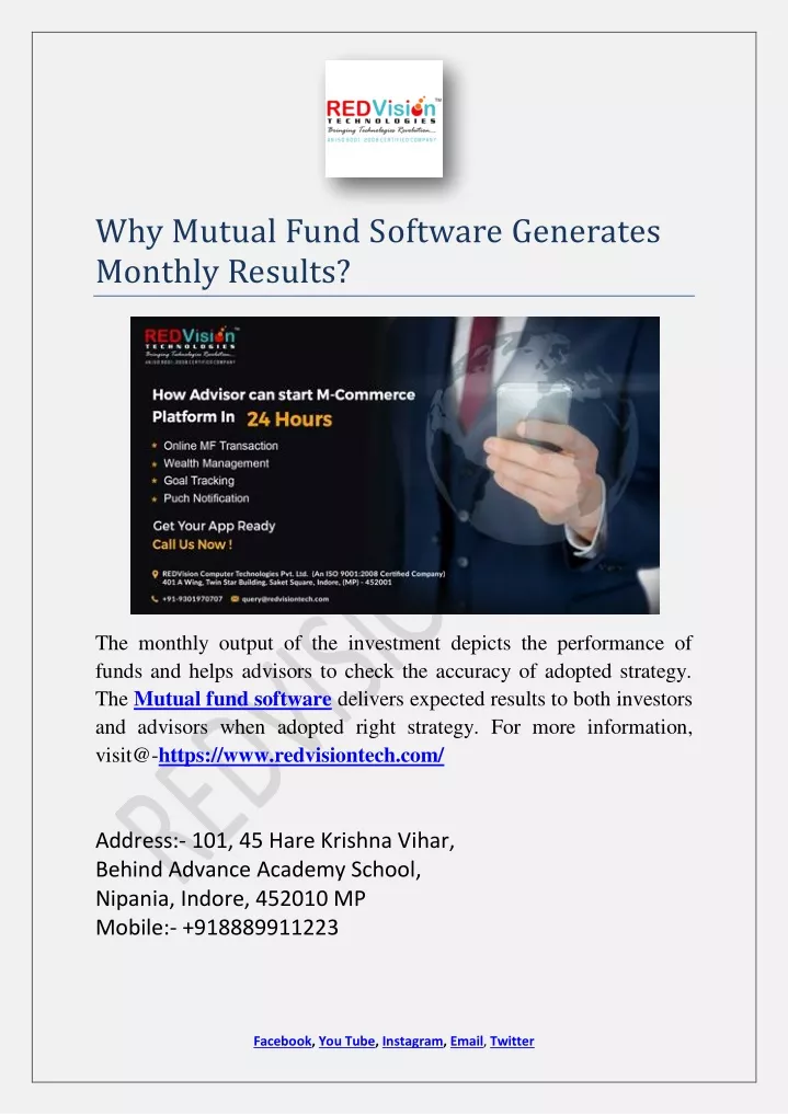 why mutual fund software generates monthly results