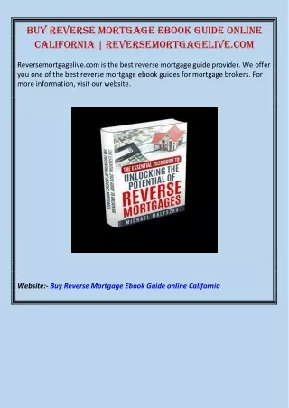 buy reverse mortgage ebook guide online