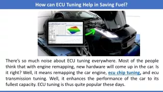 How can ECU Tuning Help in Saving Fuel?