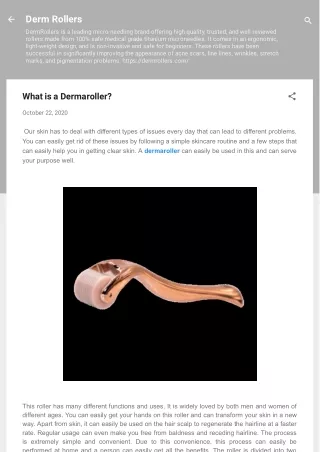 What is a Dermaroller?