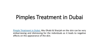 pimples treatment in dubai