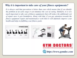 Why it is important to take care of your fitness equipments?