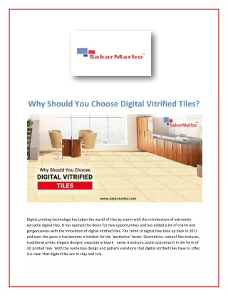 why should you choose digital vitrified tiles