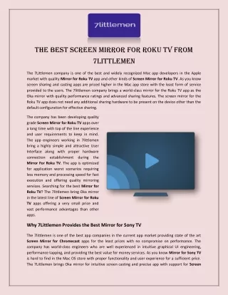 The Best Screen Mirror for Roku TV from 7Littlemen