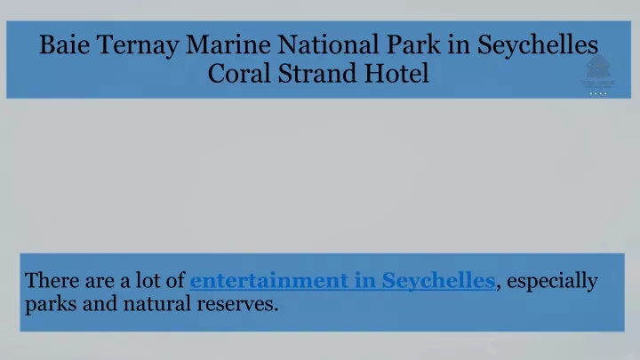 baie ternay marine national park in seychelles