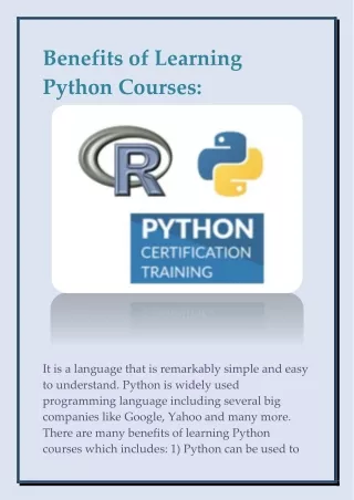 benefits of learning python courses
