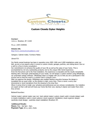 Custom Closets Dyker Heights