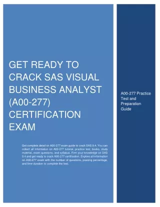 get ready to crack sas visual business analyst