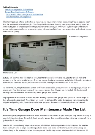 Why Annual Garage Door Maintenance is so Important