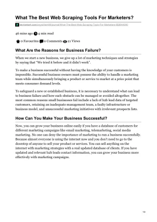 what the best web scraping tools for marketers