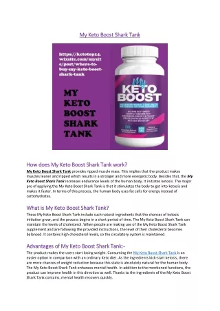 My Keto Boost Shark Tank