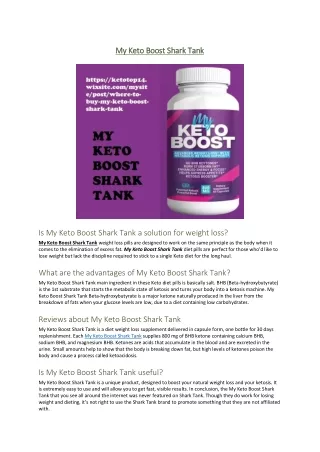 My Keto Boost Shark Tank