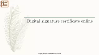 digital signature certificate online