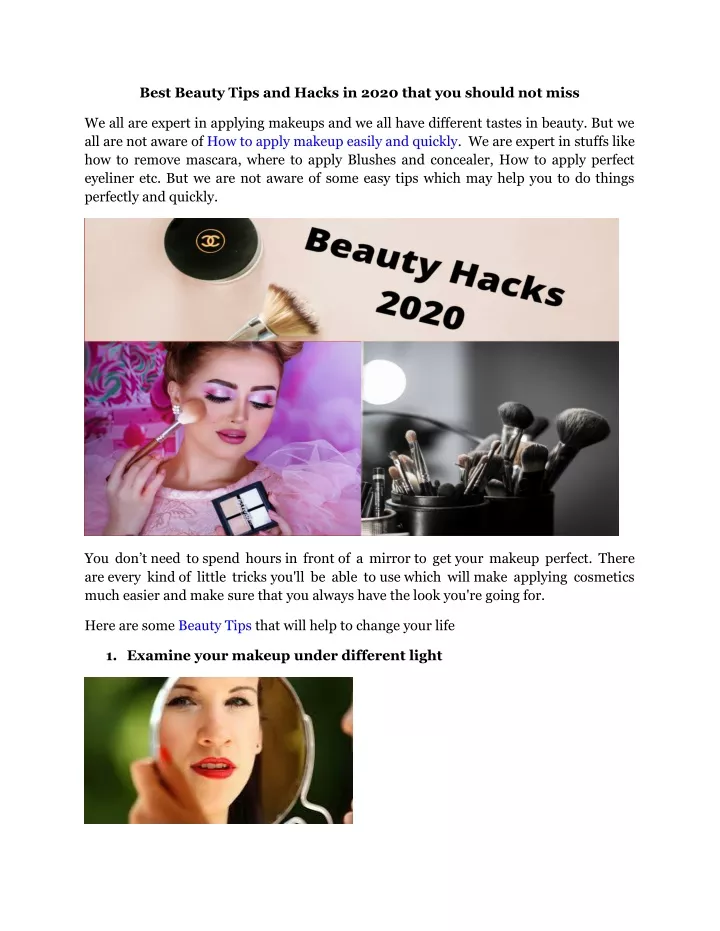 best beauty tips and hacks in 2020 that