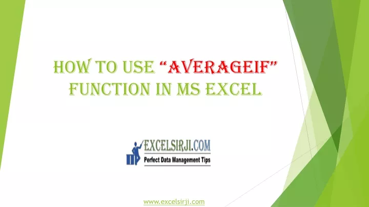 how to use averageif function in ms excel