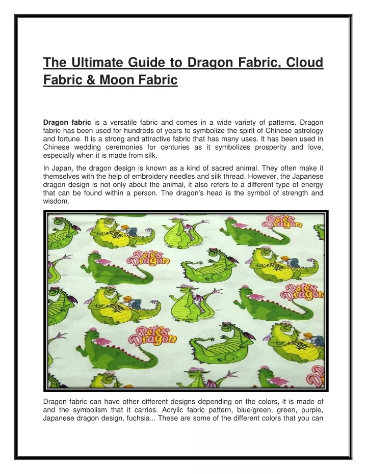 the ultimate guide to dragon fabric cloud fabric