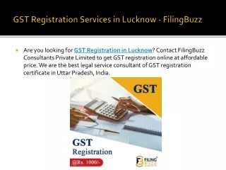 GST Registration Services in Lucknow - FilingBuzz