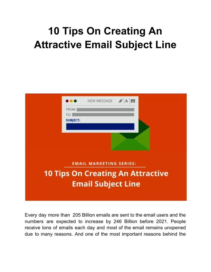 10 tips on creating an attractive email subject