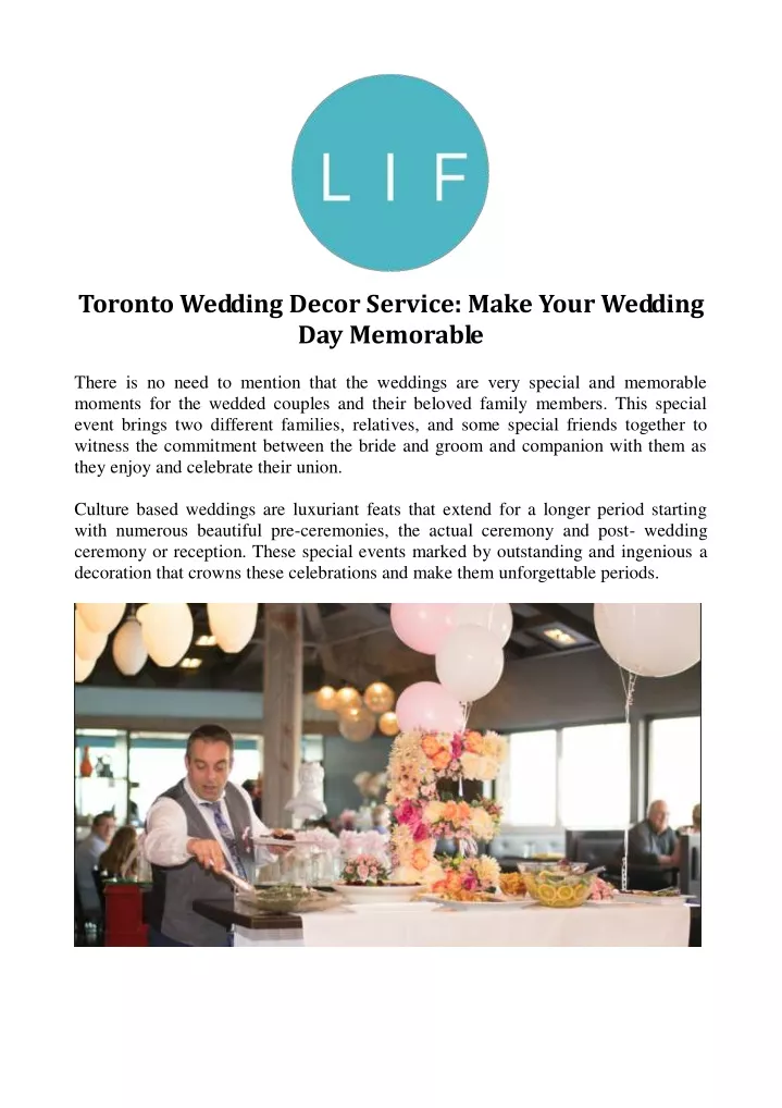toronto wedding decor service make your wedding