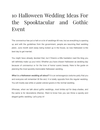 Best Halloween Wedding Ideas For the Spooktacular and Gothic Event
