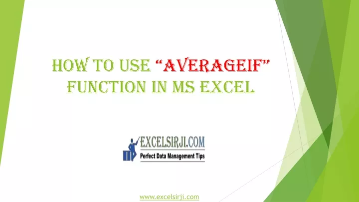 how to use averageif function in ms excel