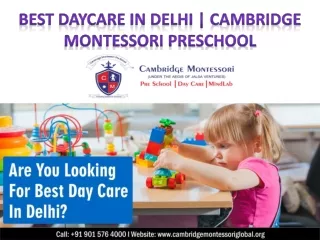 Best Daycare in Delhi | Cambridge Montessori Preschool