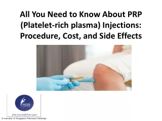 All You Need to Know About Platelet-rich plasma Injections Procedure Cost and Side Effects