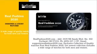 Real Fashion 2020 | 3439 NE Sandy Blvd. Ste. 402 Portland, OR 97232 | Ph (855) 227-1197