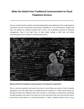 make the switch from traditional communication