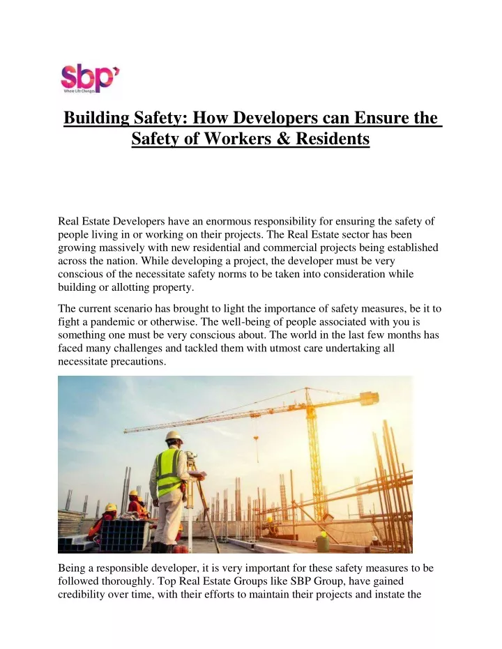 building safety how developers can ensure