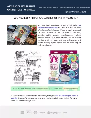 Are You Looking For Art Supplies Online in Australia?