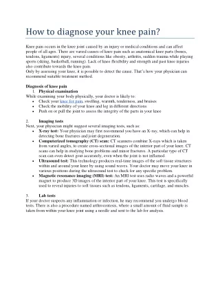 how to diagnose your knee pain