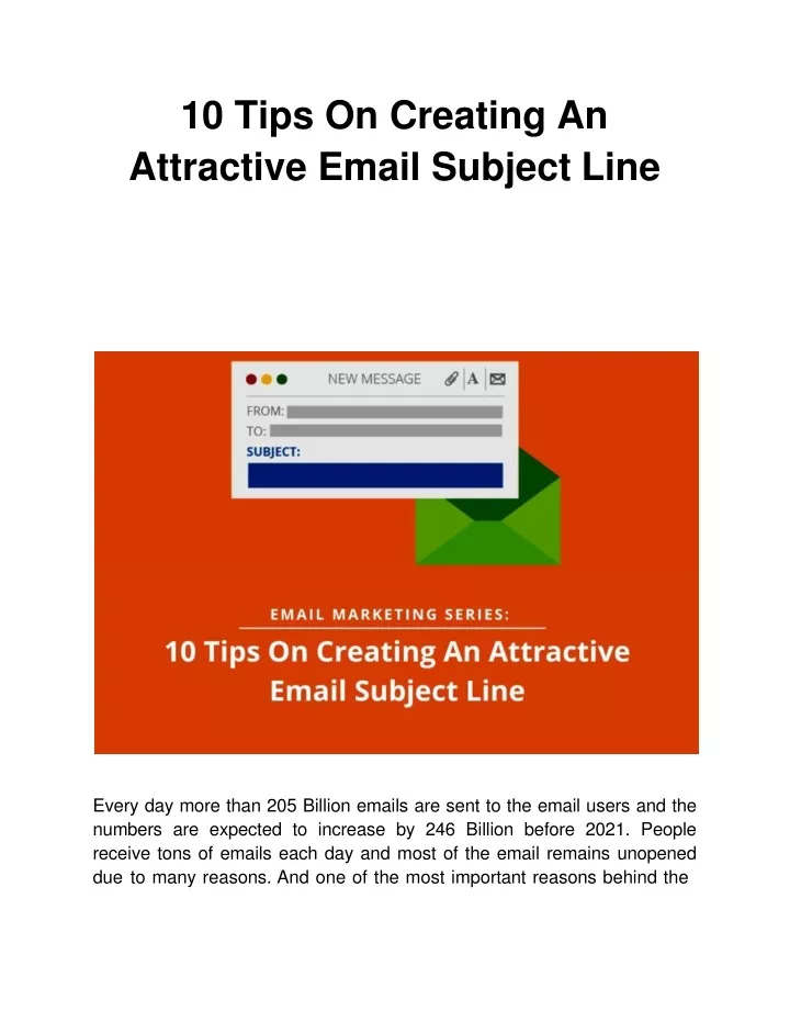 10 tips on creating an attractive email subject line