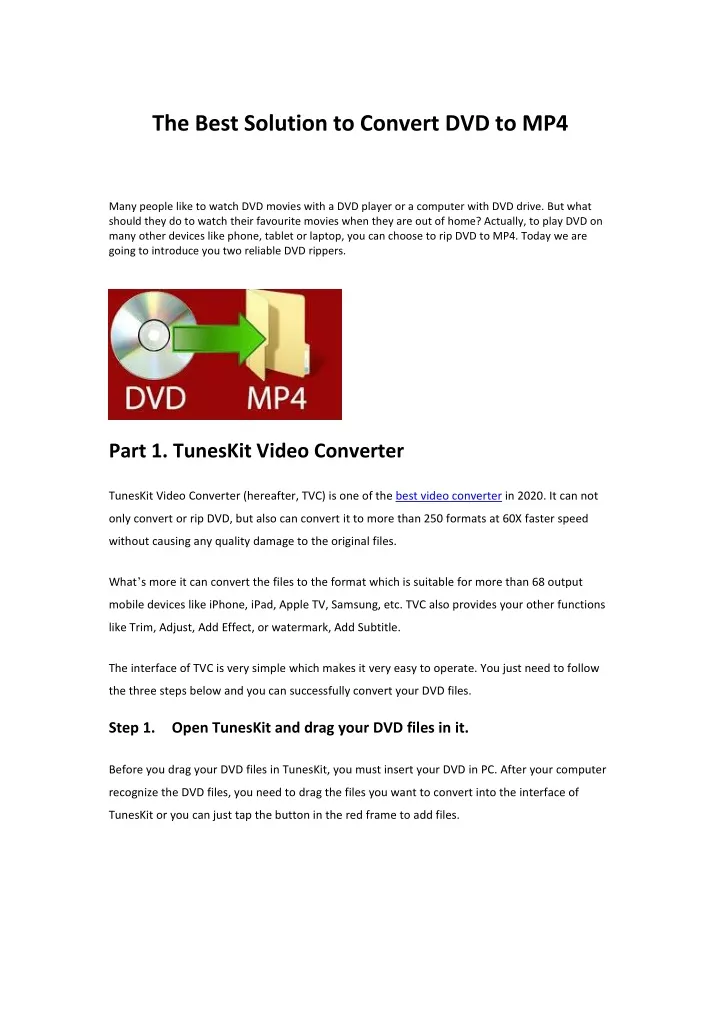 the best solution to convert dvd to mp4