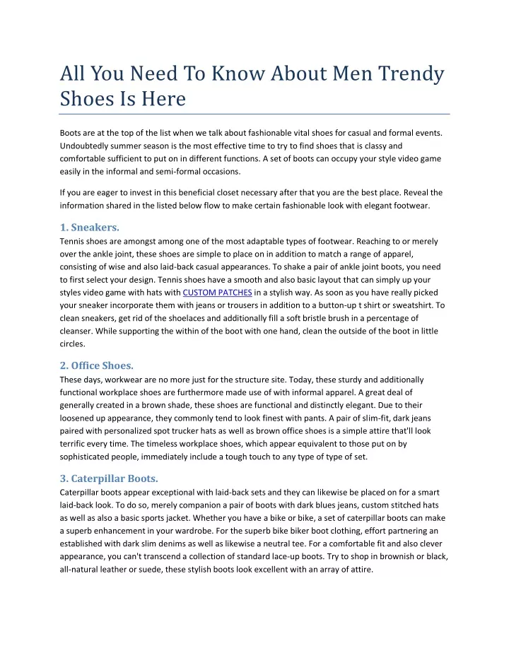 all you need to know about men trendy shoes