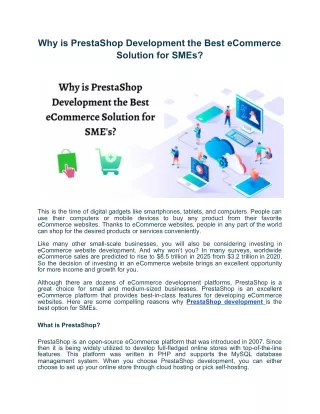 why is prestashop development the best ecommerce