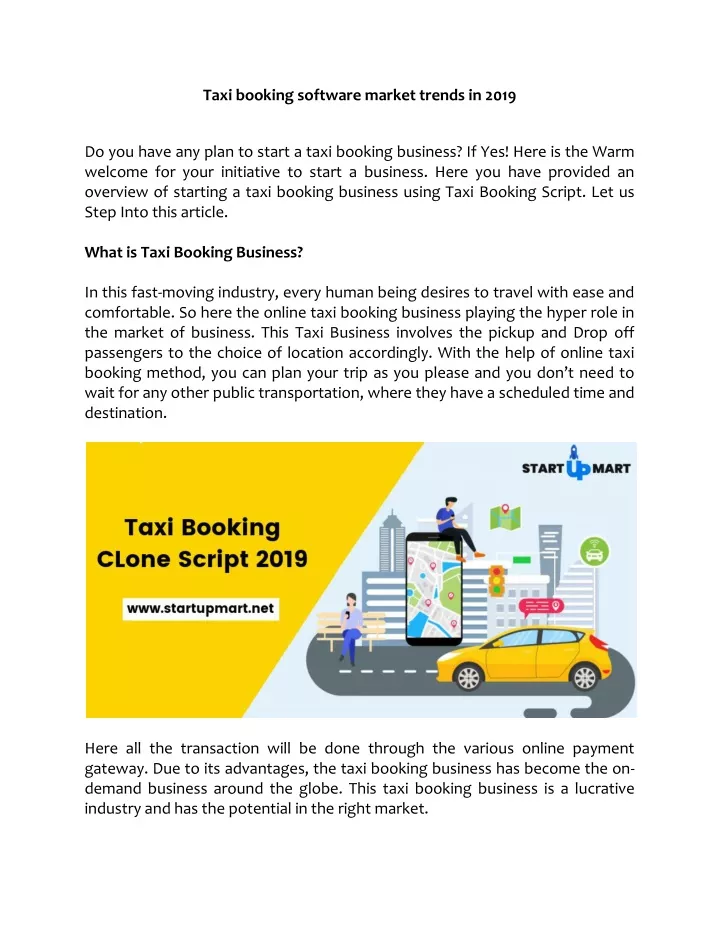 taxi booking software market trends in 2019